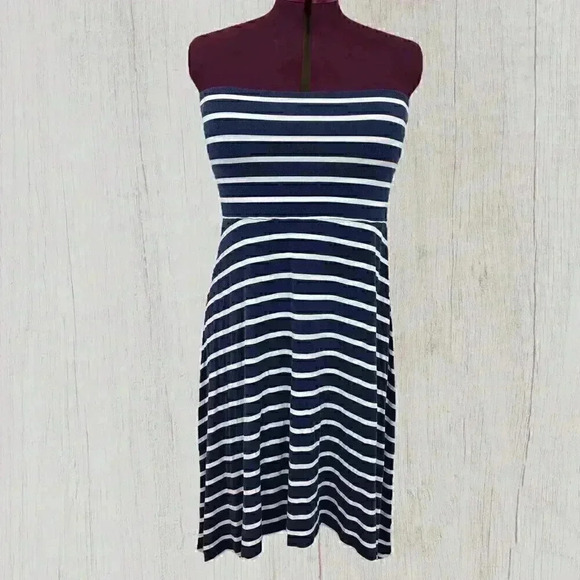 RICKI'S strapless dress XL blue with white stripes - Picture 1 of 7